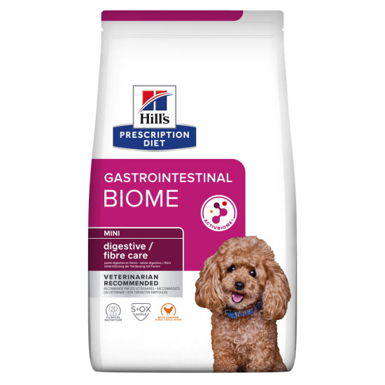 Hill’s Prescription Diet Canine Gastrointestinal Biome Mini – Hrană Uscată pentru Câini de Talie Mică cu Probleme Digestive, 1 kg